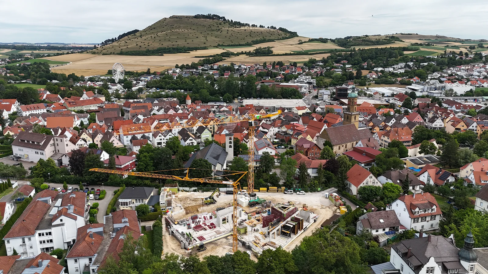 Drohnenbild einer Baustelle