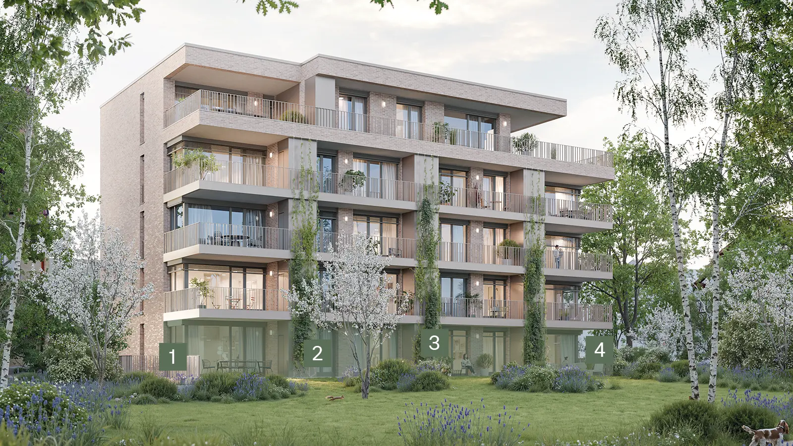 Stadtgarten Immobilie – EG mit Wohnungsnummern