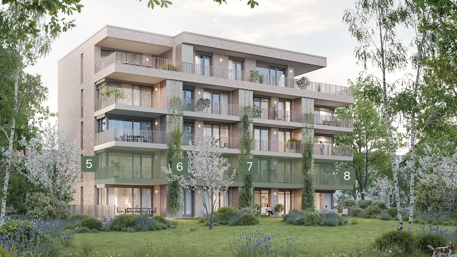 Stadtgarten Immobilie – 1. OG mit Wohnungsnummern