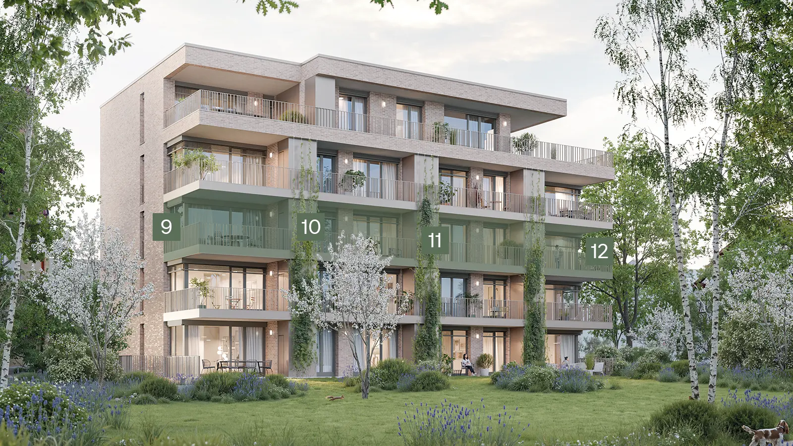 Stadtgarten Immobilie – 2. OG mit Wohnungsnummern